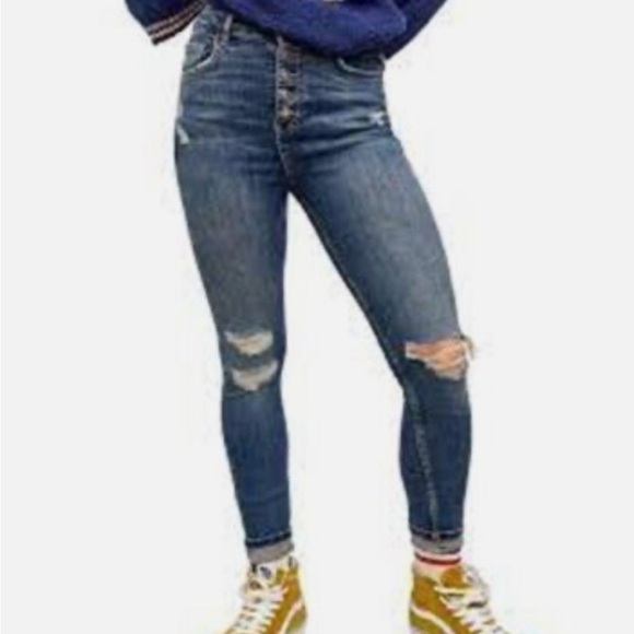 WE THE FREE Sabrina Distressed Super Skinny Jeans size 29 free people - Picture 1 of 7